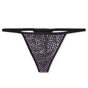 Victoria's Secret Very Sexy Subtle Shine Bling Rhinestone  V-String Panty M L